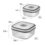 Kit Electrolux 12 Potes Herméticos 41046086 — Medidas dos potes menores