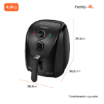 Air Fryer Mondial AFN-40-BF 4 L — Dimensões e peso do produto