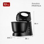 Batedeira Prática Mondial B-44-B 400 W — Dimensões e peso do produto
