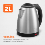 Chaleira Elétrica Mondial CE-06 2 L — Capacidade de 2 litros