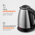 Chaleira Elétrica Mondial CE-06 2 L — Acionamento e desligamento automático