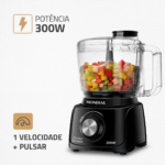 Mini Processador Mondial MP-16-B 300 W — Potência de 300 W, velocidade e função Pulsar