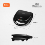 Sanduicheira Fast Grill Mondial S-12 — Dimensões e peso do produto