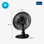 Ventilador de Mesa Mondial VSP-40-B 40 cm — Dimensões e peso do produto